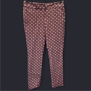 LOFT Maroon and White Floral Pants